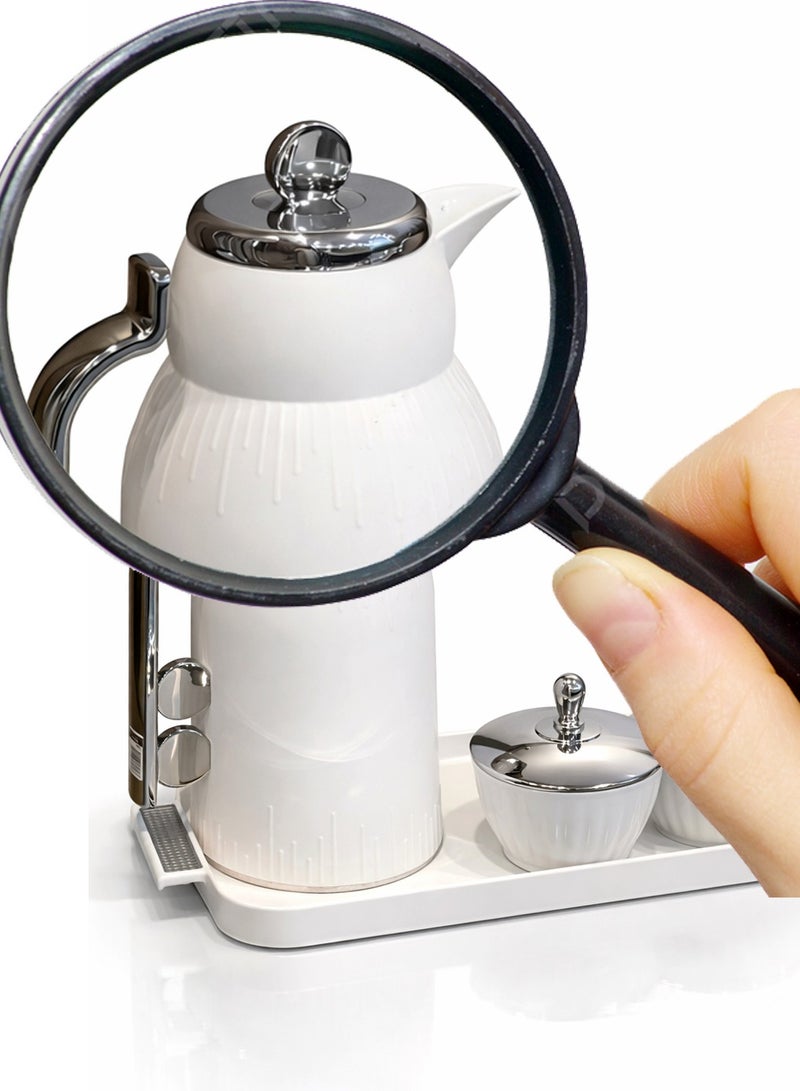 لوفر طقم ترامس شاي وقهوة فاخر بتصميم عصري أنيق – 2 ترمس مع صينية وعلب تقديم بغطاء – لمسة فخامة للضيافة - Image 3